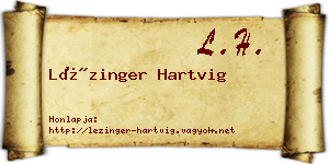 Lézinger Hartvig névjegykártya